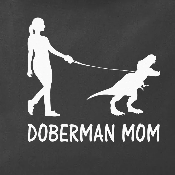 Doberman Mom Dobe Dobie Doberman Pinscher Dog Dinosaur Women Zip Tote Bag