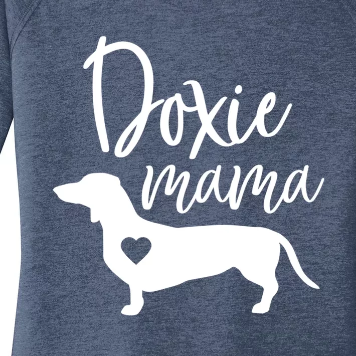 Doxie Mama Dachshund Mama Funny Dog Mom Wiener Dog Doxie Mom Cute Gift Women's Perfect Tri Tunic Long Sleeve Shirt