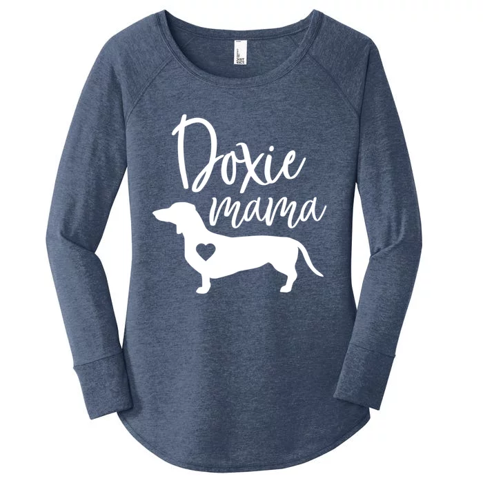 Doxie Mama Dachshund Mama Funny Dog Mom Wiener Dog Doxie Mom Cute Gift Women's Perfect Tri Tunic Long Sleeve Shirt