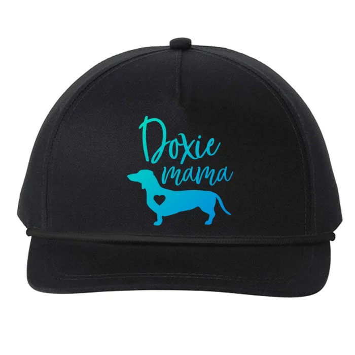 Doxie Mama Dachshund Mama Funny Dog Mom Wiener Dog Doxie Mom Cute Gift Snapback Five-Panel Rope Hat