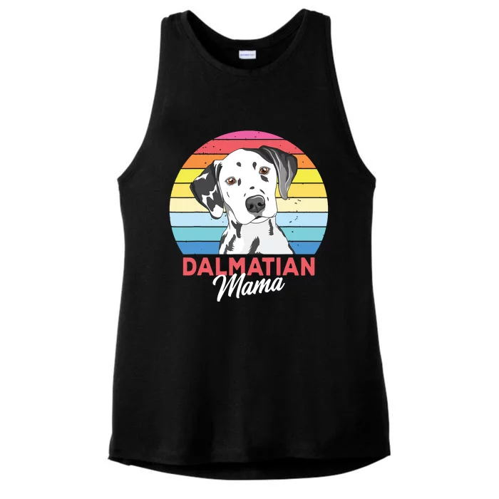 Dalmatian Mama Dog Mom Women Ladies Tri-Blend Wicking Tank