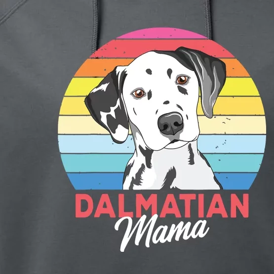 Dalmatian Mama Dog Mom Women Performance Fleece Hoodie