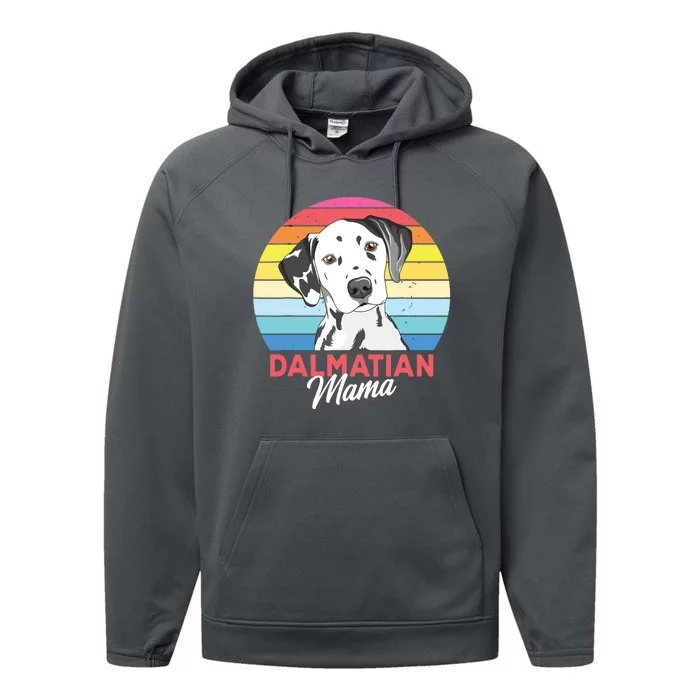 Dalmatian Mama Dog Mom Women Performance Fleece Hoodie