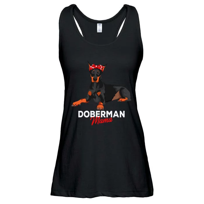 Doberman Mama Dobie Dog funny pet lovers Ladies Essential Flowy Tank