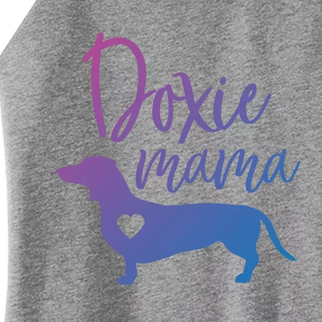 Doxie Mama Dachshund Mama Funny Dog Mom Wiener Dog Doxie Mom Cute Gift Women’s Perfect Tri Rocker Tank