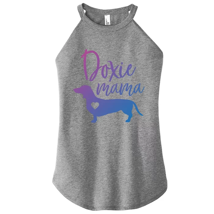 Doxie Mama Dachshund Mama Funny Dog Mom Wiener Dog Doxie Mom Cute Gift Women’s Perfect Tri Rocker Tank