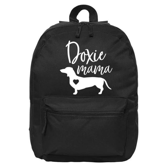 Doxie Mama Dachshund Mom Funny Wiener Dog Gift 16 in Basic Backpack