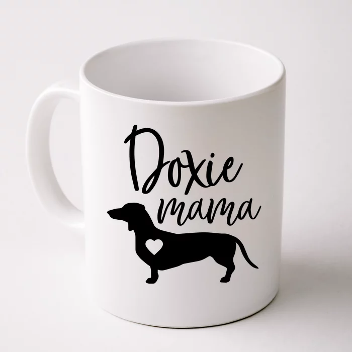 Doxie Mama Dachshund Mom Funny Wiener Dog Gift Front & Back Coffee Mug