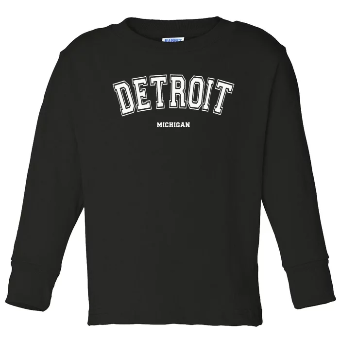 Detroit Michigan Toddler Long Sleeve Shirt