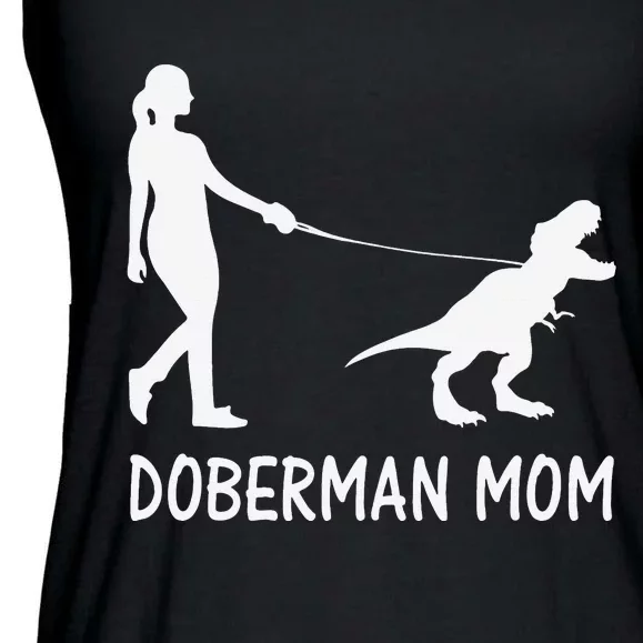 Doberman Mom Dobe Dobie Doberman funny pet lovers Ladies Essential Flowy Tank