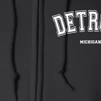 Detroit Michigan Full Zip Hoodie