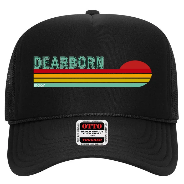 Dearborn Michigan High Crown Mesh Trucker Hat