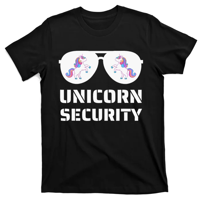 Dad Mom Daughter Adult Costume Unicorn Security T-Shirt