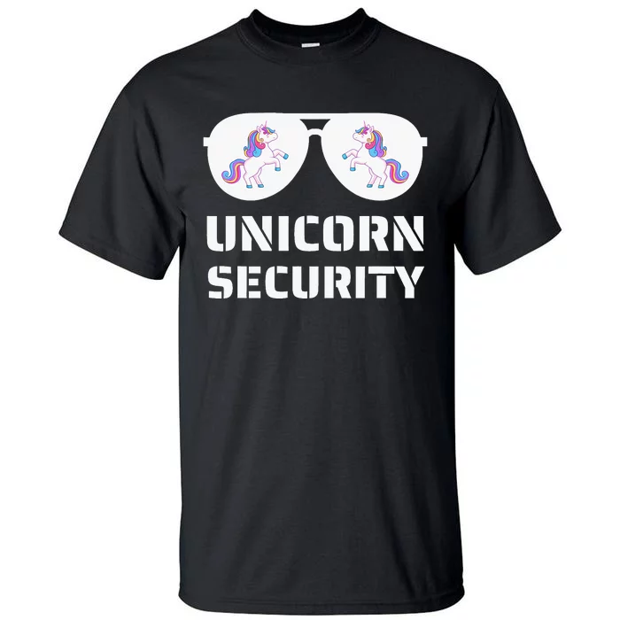 Dad Mom Daughter Adult Costume Unicorn Security Tall T-Shirt