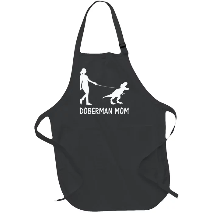 Doberman Mom Dobe Dobie Doberman Pinscher Dog Dinosaur Women Full-Length Apron With Pocket