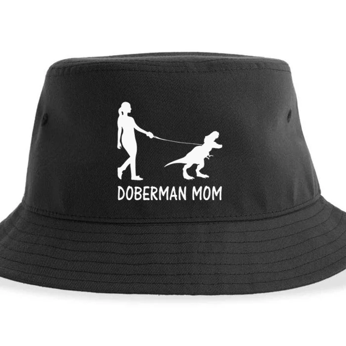 Doberman Mom Dobe Dobie Doberman Pinscher Dog Dinosaur Women Sustainable Bucket Hat