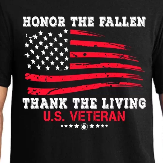 Distressed Memorial Day Honor The Fallen Thank The Living Gift Pajama Set