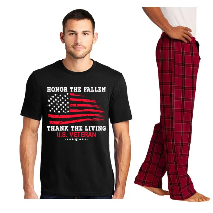 Distressed Memorial Day Honor The Fallen Thank The Living Gift Pajama Set