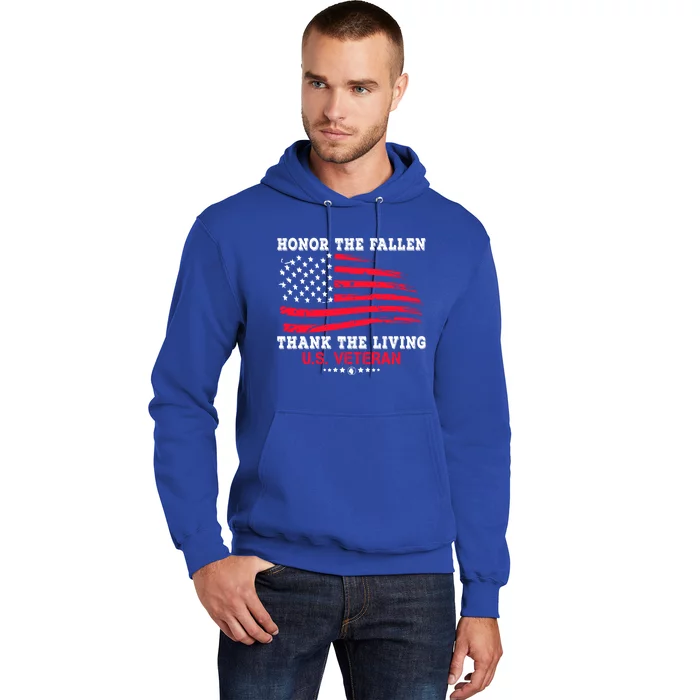 Distressed Memorial Day Honor The Fallen Thank The Living Gift Hoodie