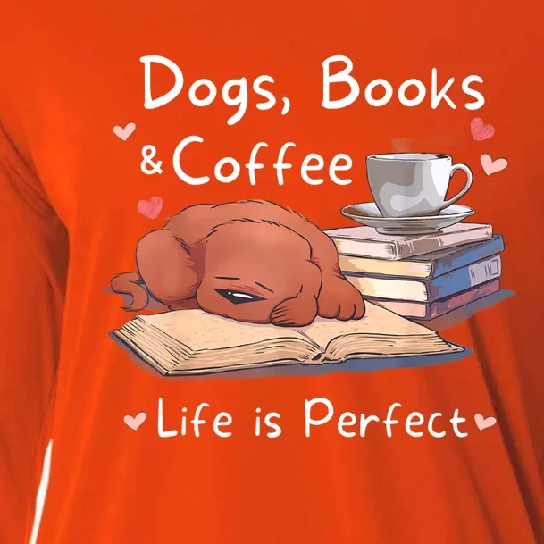 Dog Mom Dad Dogs Books Coffee Cooling Performance Long Sleeve Crew