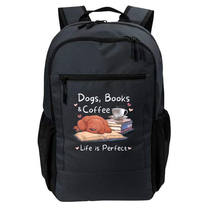 Dog Mom Dad Dogs Books Coffee Daily Commute Backpack