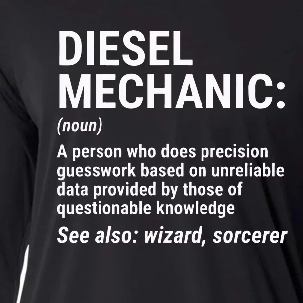 Diesel Mechanic Definition Funny Mechanic Tee Gift Cooling Performance Long Sleeve Crew