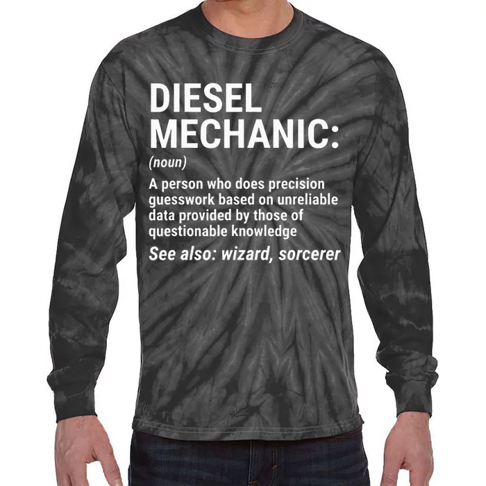 Diesel Mechanic Definition Funny Mechanic Tee Gift Tie-Dye Long Sleeve Shirt