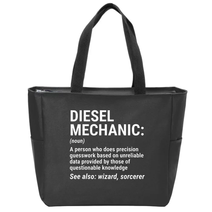 Diesel Mechanic Definition Funny Mechanic Tee Gift Zip Tote Bag