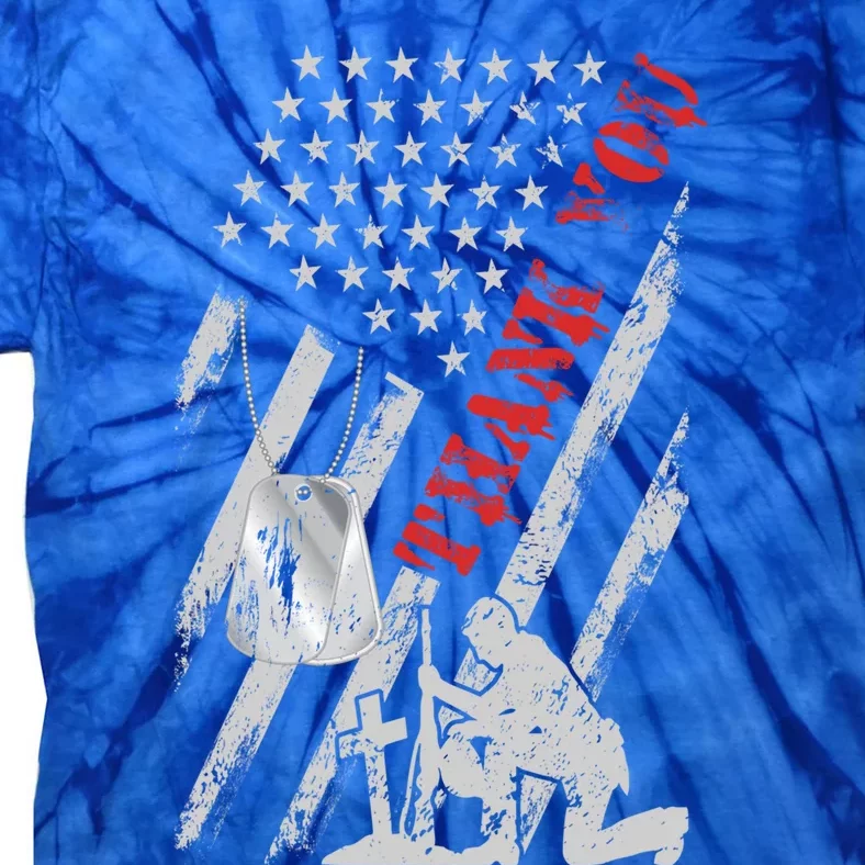 Distressed Memorial Day Tee With Usa Flag Military Thank You Gift Tie-Dye T-Shirt