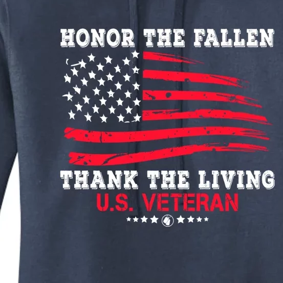 Distressed Memorial Day Honor The Fallen Thank The Living Gift Women's Pullover Hoodie