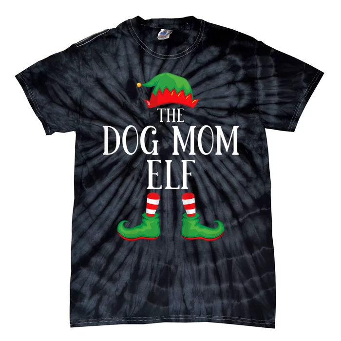 Dog Mom Elf Matching Group Xmas Funny Family Christmas Tie-Dye T-Shirt