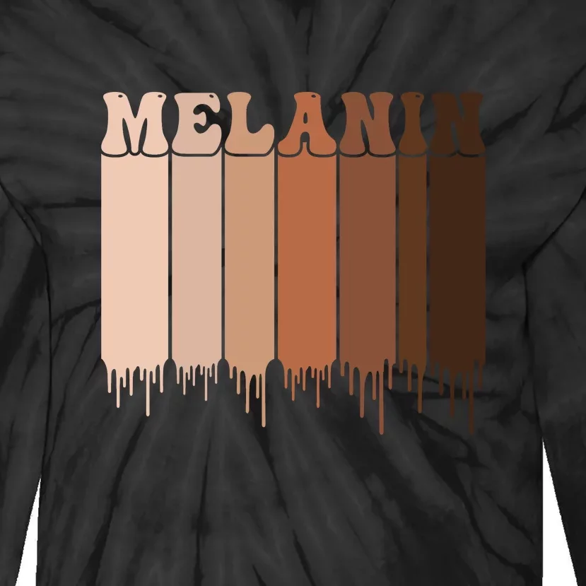 Drippin Melanin For Women Pride Gifts Black History Tie-Dye Long Sleeve Shirt