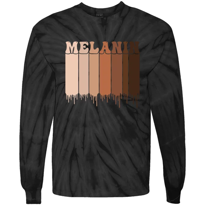 Drippin Melanin For Women Pride Gifts Black History Tie-Dye Long Sleeve Shirt