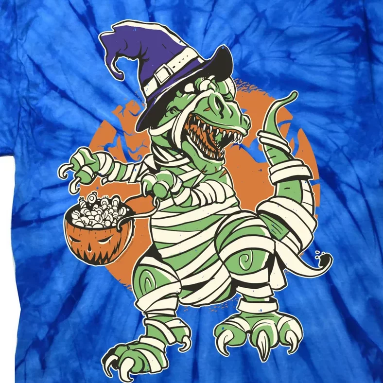 Dinosaur Mummy Funny Dinosaur Wearing A Witch Hat Grunge Gift Tie-Dye T-Shirt