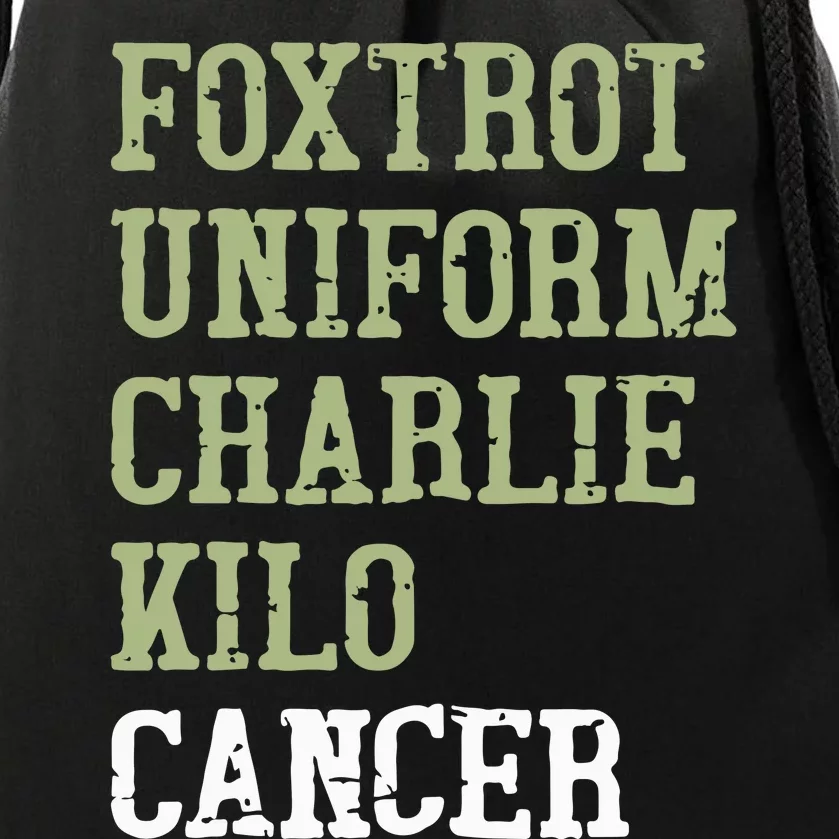 Dave Mustaine Foxtrot Uniform Charlie Kilo Cancer Drawstring Bag