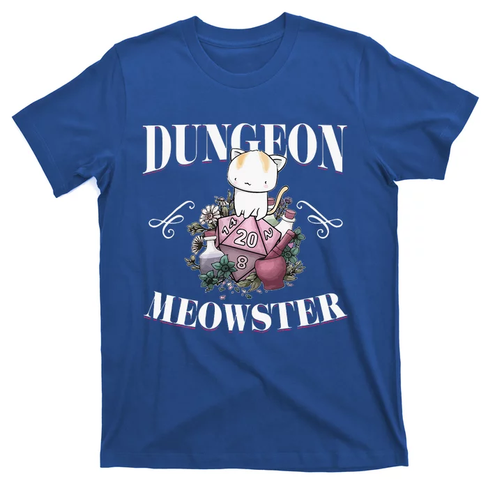 Dungeon Meowster Funny Gamer Cat Lover D20 T-Shirt