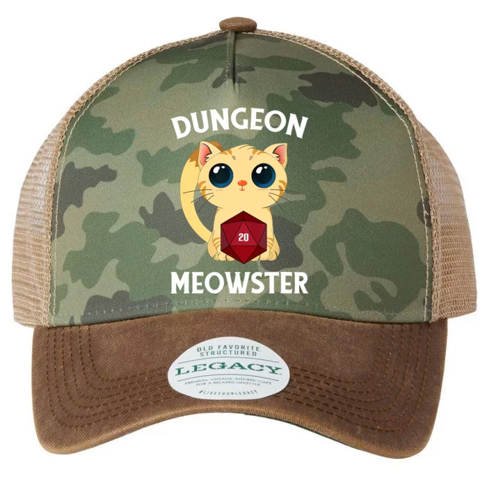 Dungeon Meowster Funny Nerdy Cat D20 RPG Fantasy Game Master Legacy Tie Dye Trucker Hat