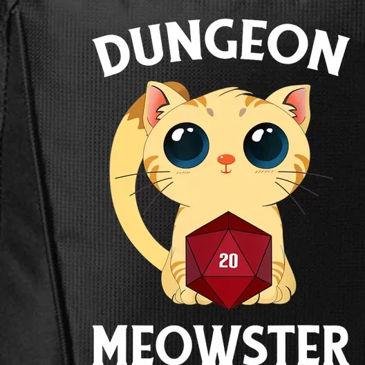 Dungeon Meowster Funny Nerdy Cat D20 RPG Fantasy Game Master City Backpack