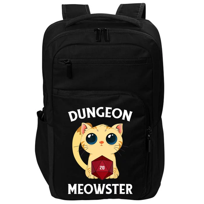 Dungeon Meowster Funny Nerdy Cat D20 RPG Fantasy Game Master Impact Tech Backpack