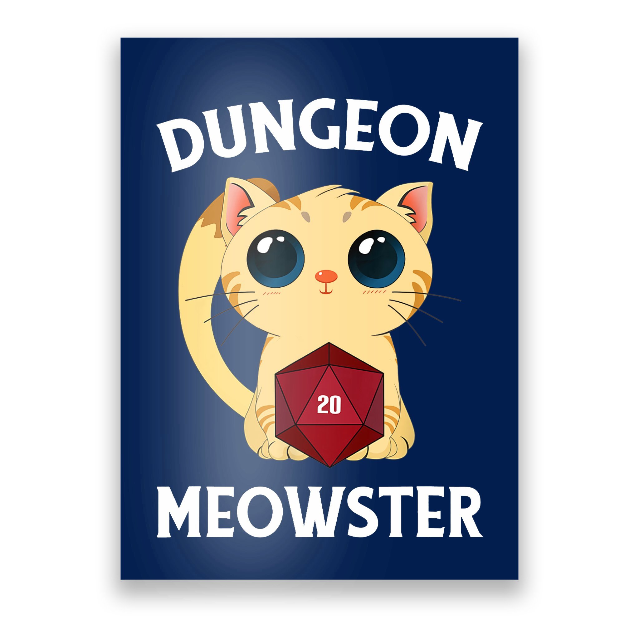 Dungeon Meowster Funny Nerdy Gamer Cat D20 Dice DnD Game