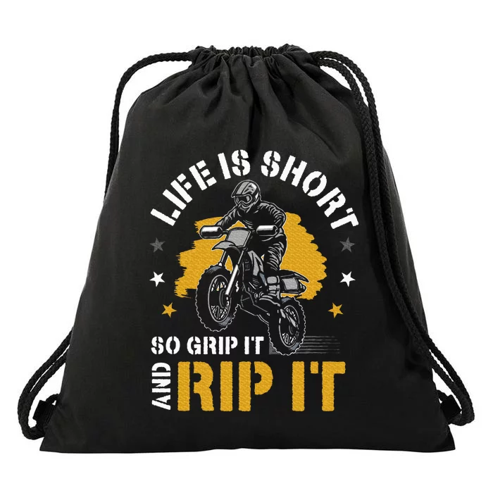 Dirtbike Motocross Forget Everything And Ride Mx Drawstring Bag