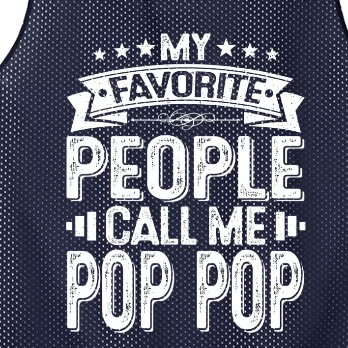 Distressed My Favorite People Call Me Pop Pop Retro Mesh Reversible Basketball Jersey Tank