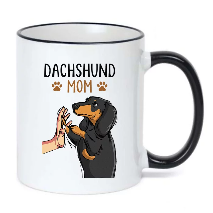 Dachshund Mom Funny Weenie Mama Dog Lover Black Color Changing Mug