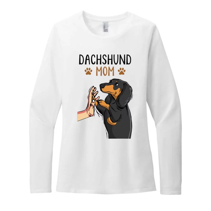 Dachshund Mom Funny Weenie Mama Dog Lover Womens CVC Long Sleeve Shirt