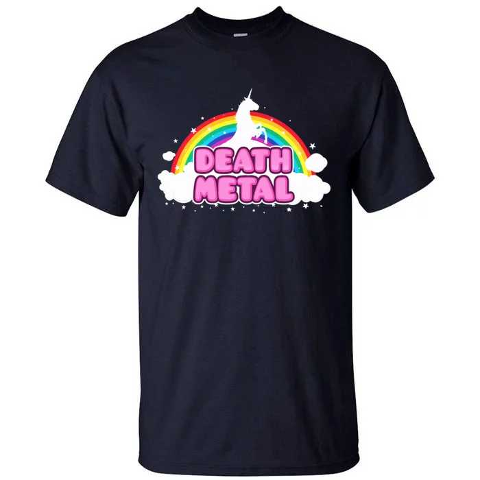 Death Metal! (Funny Unicorn Rainbow Mosh Parody Design) Tall T-Shirt