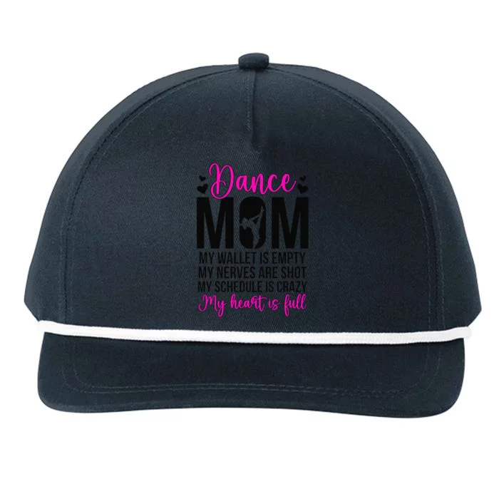 Dance Mom Funny Dancing Mom Of A Dancer Mama Dance Mother Snapback Five-Panel Rope Hat