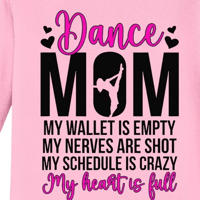 Dance Mom Funny Dancing Mom Of A Dancer Mama Dance Mother Baby Long Sleeve Bodysuit