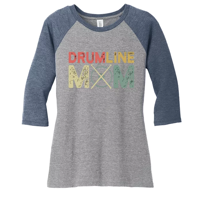 Drumline Mom Funny Retro Marching Band Mom For Mother Women's Tri-Blend 3/4-Sleeve Raglan Shirt