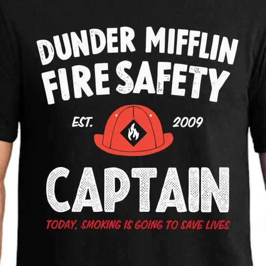 Dunder Mifflin Fire Safety Captain Est.2009 Today Smoking Is Going To Save Lives Pajama Set