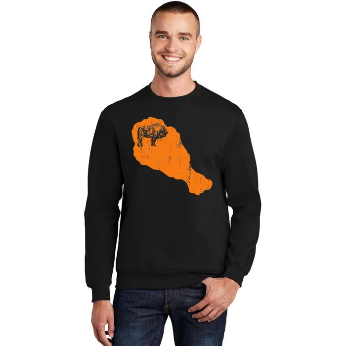 Dark Met Funny Buffalo Chicken Hot Spicy Wings Foodie Gifts Tall Sweatshirt